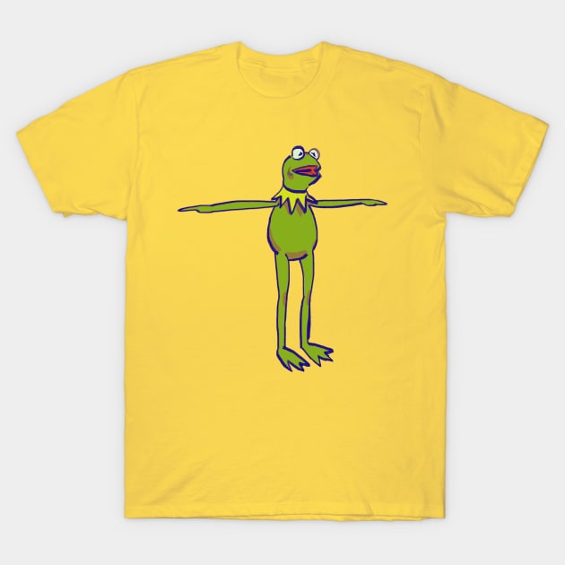 kermit the frog t pose to assert dominance / the muppets meme T-Shirt by mudwizard